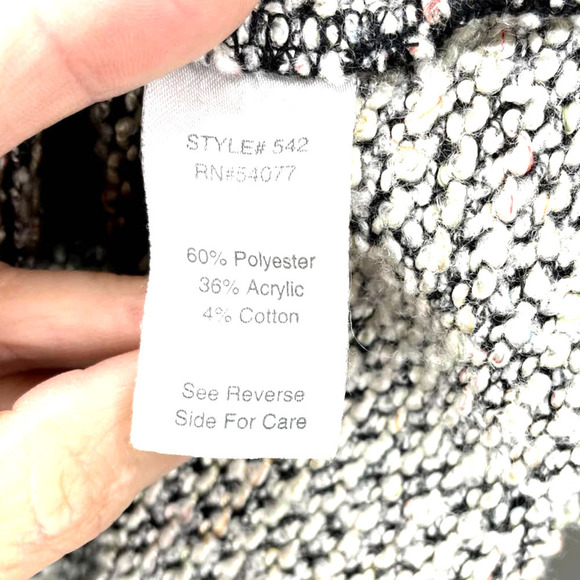 Cabi Tweed Knit Top Womens Small S CAbi #542 Black Gray Coco Shell Back Zipper - Picture 8 of 11